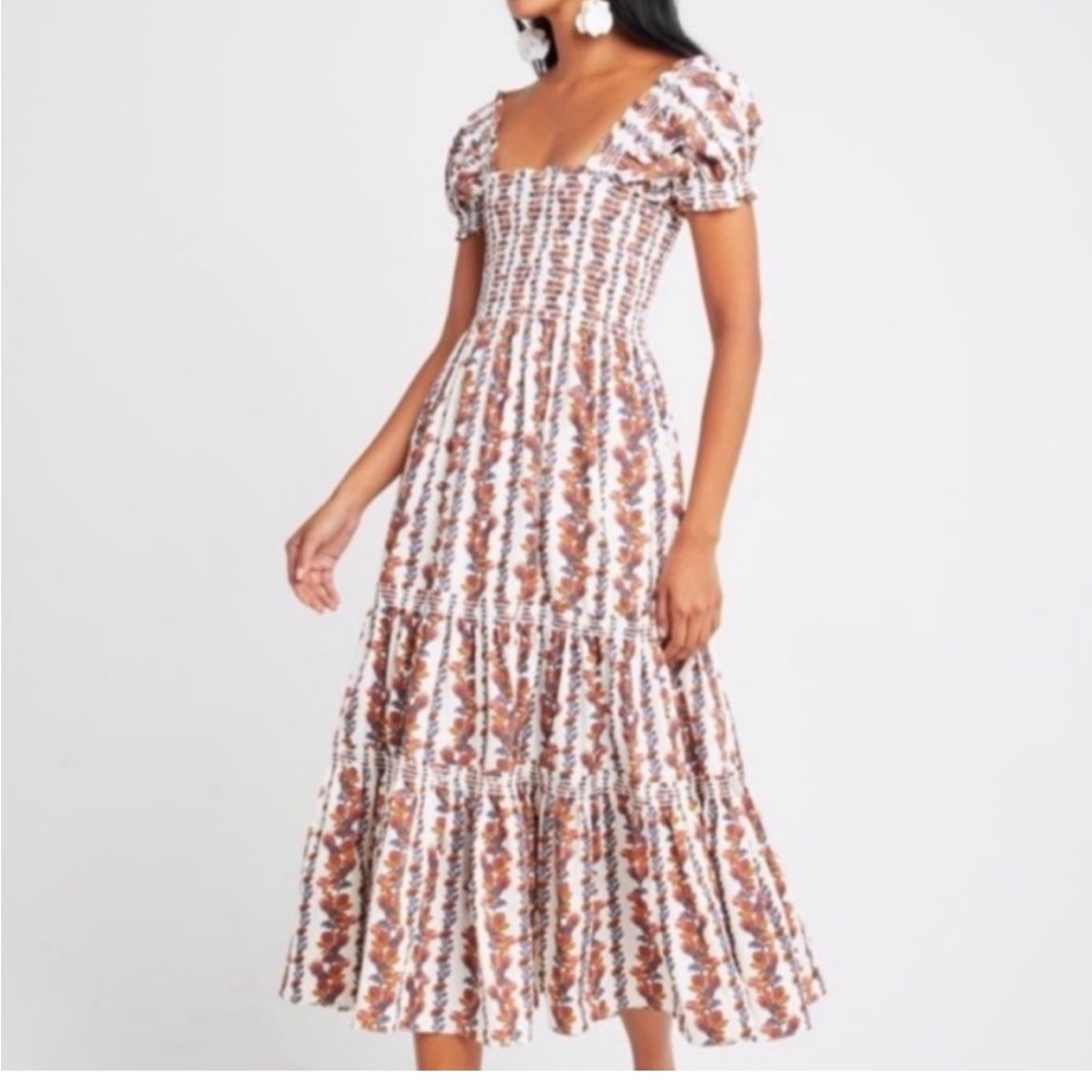 Smocked midi dress - Picture 5 of 6